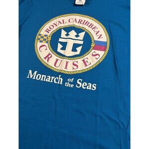VINTAGE Single Stitch Royal Caribbean Cruises T-Shirt MEDIUM Blue Monarch Seas